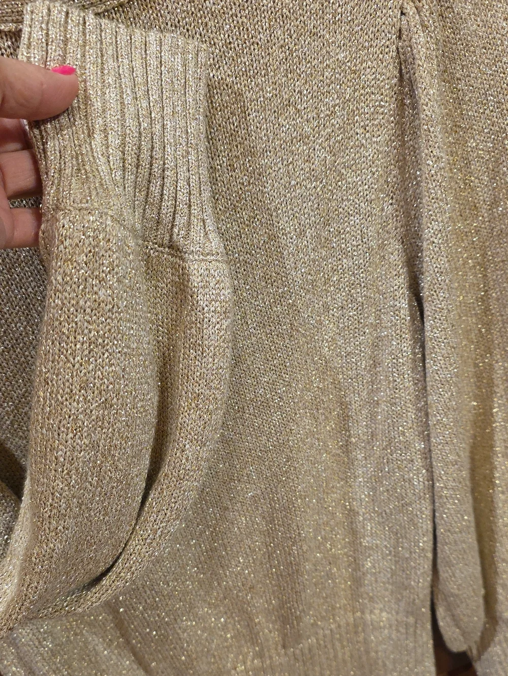 kate spade Metallic Gold V-Neck Button Front Cardigan